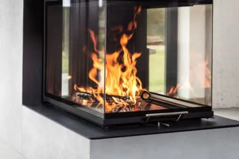 Hoxter wood fireplace in an interior