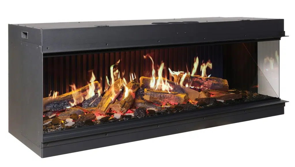 DaVinci GreenSmart Electric Fireplace™ | Ultra-Realistic Holographic Flames and Luxury Technology 3 DaVinci GreenSmart Right corner configuration